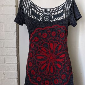 Smash grey and red dress